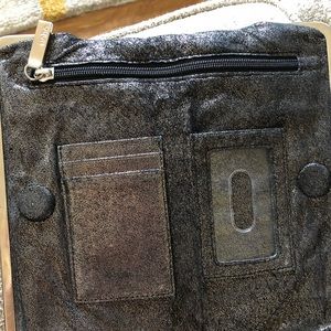 HOBO Lauren Wallet Black Metallic